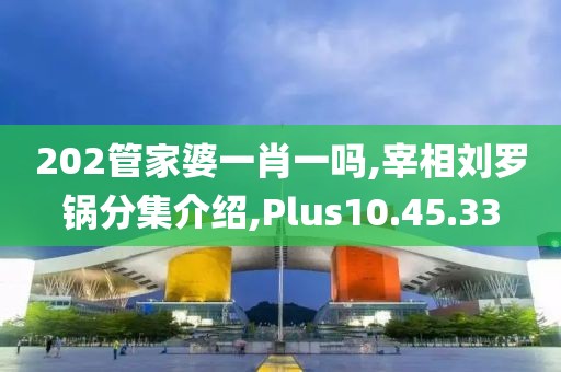 202管家婆一肖一吗,宰相刘罗锅分集介绍,Plus10.45.33