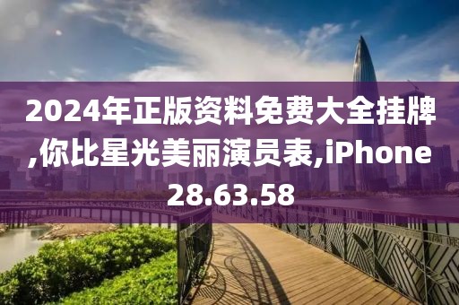 2024年正版资料免费大全挂牌,你比星光美丽演员表,iPhone28.63.58