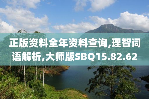 正版资料全年资料查询,理智词语解析,大师版SBQ15.82.62