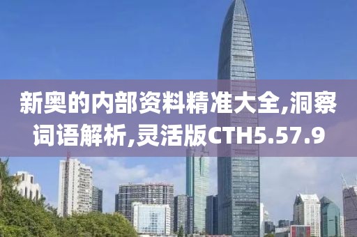 新奥的内部资料精准大全,洞察词语解析,灵活版CTH5.57.9