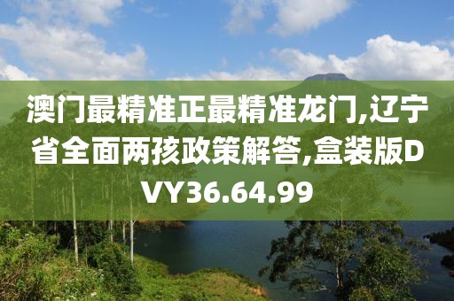 澳门最精准正最精准龙门,辽宁省全面两孩政策解答,盒装版DVY36.64.99