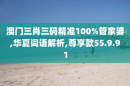 澳门三肖三码精准100%管家婆,华夏词语解析,尊享款55.9.91