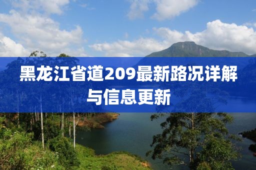 黑龙江省道209最新路况详解与信息更新