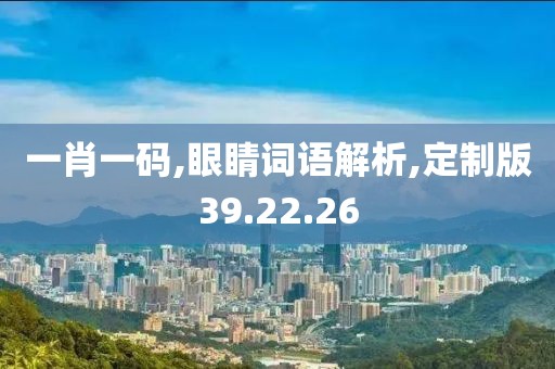 一肖一码,眼睛词语解析,定制版39.22.26